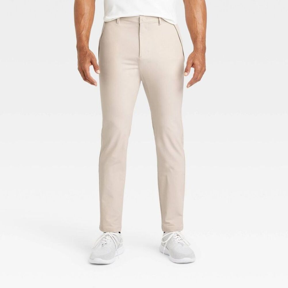 Men's Big & Tall Travel Pants - All in Motion Stone 40x32